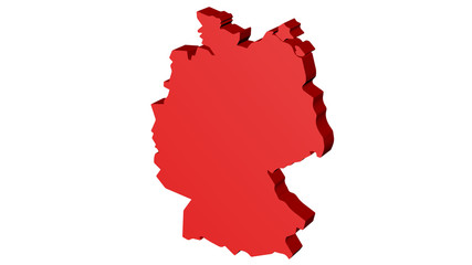 Isometric 3d model of Germany on a white background