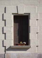 close window, with flowerpot