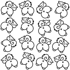 Funny dogs showing butt- Corgi butt