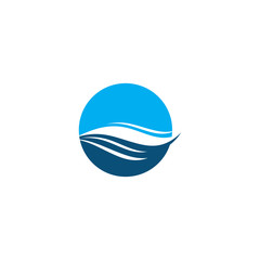 Fototapeta premium Water wave logo icon illustration