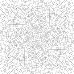 Geometric mandala coloring book. Abstract pattern. Circles and lines, shapes. Beautiful relaxation black and white ornament. Large size, meditative drawing. Coloring book page.