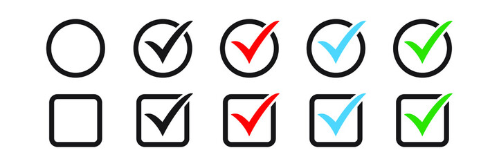 Checkbox set with blank and checked checkbox vector icon.