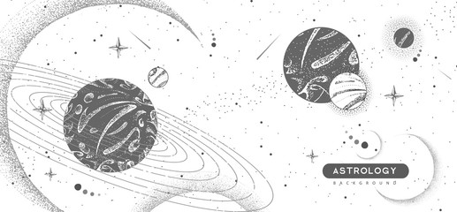 Vector illustration of astrology background. Outer space and planets © annbozhko