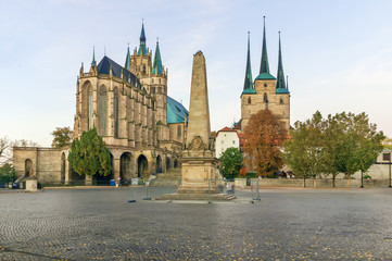 Fototapeta premium Erfurt Cathedral and Severikirche, Germany