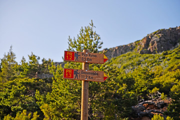 warning sign on a mountain road Madeira