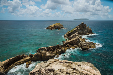 Fototapeta na wymiar Caribbean Coast from top view point 