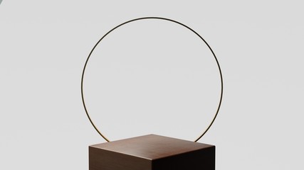 3d render ofbackground with a pedestal and a showcase, abstract minimal concept, blank space, simple clean design, minimalist mockup