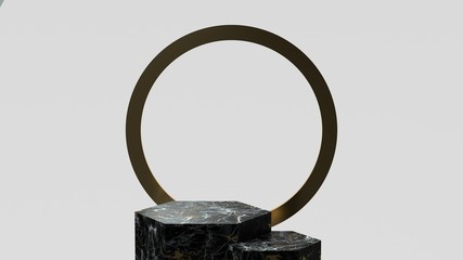 3d render ofbackground with a pedestal and a showcase, abstract minimal concept, blank space, simple clean design, minimalist mockup