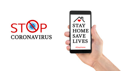Stay at home advice to stop coronavirus COVID-19 spreading.