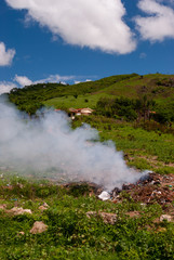 Garbage being burned in Riachão do Bacamarte, Paraiba, Brazil on April 6, 2008