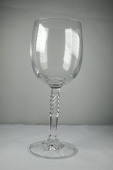 empty wine glass on white background