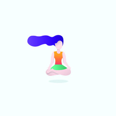 Girl doing Yoga or meditation vector .