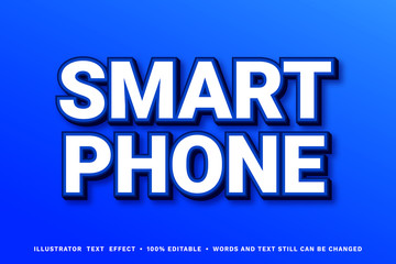Smart phone, editable font effect