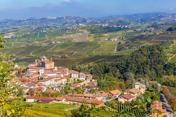  30 September 2019. View of Barolo Castle, in autumn season, Piedmont region, Italy