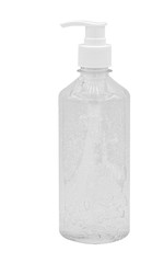 
Gel bottle to wash hands on a white background