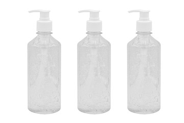 
Gel bottle to wash hands on a white background