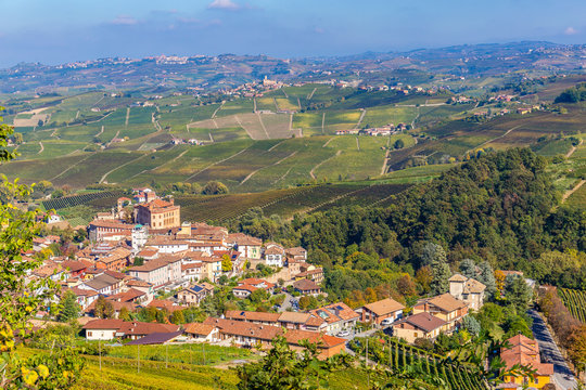  30 September 2019. View of Barolo Castle, in autumn season, Piedmont region, Italy