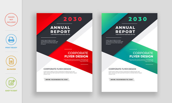 Modern clean corporate annual report flyer design template