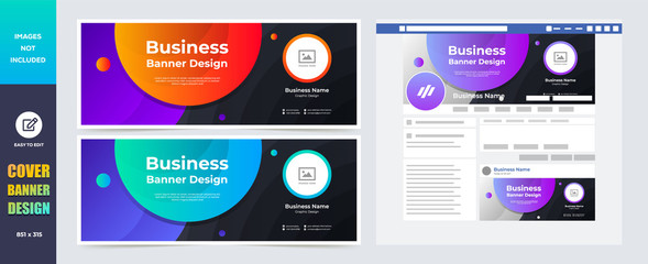Professional Corporate Facebook timeline cover design, twitter banner, colorful and modern cover banner design template