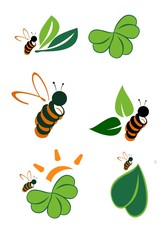 Bee and Green vector suitable for nature products