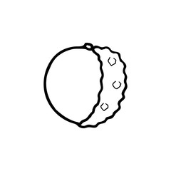 Hand drawn line icon of lychees fruit isolated on white background. Sweet tropical fruit. Simple minimal outline style. Logo design. Vector illustration