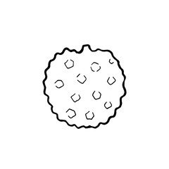 Hand drawn line icon of lychees fruit isolated on white background. Sweet tropical fruit. Simple minimal outline style. Logo design. Vector illustration