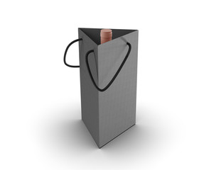 Wine Bottle Box Mockup Isolated