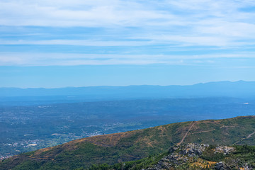 View from the top of the Caramulo mountains over the Estrela mountains