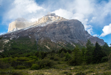 Obraz premium Los cuernos rock formations, close to Cuerno campsite. W trekking curcuit, Torres del Paine - Patagonia.