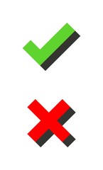 Obraz premium Yes No icon, do don't mark with shadow. Vector illustration
