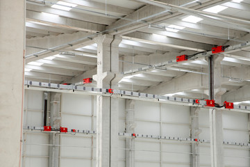 Modern, large factory interior. Background.
