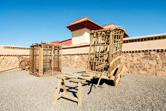 Original Wooden Cages Props From Gladiator Movie In Atlas Studios, Morocco.