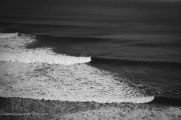 black and white sea