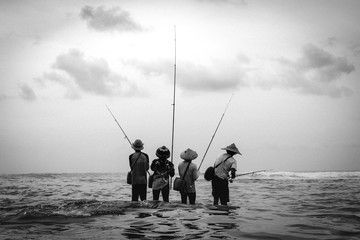 fishing in the sea