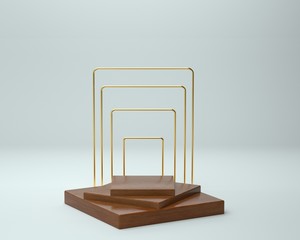 3d render of background with a pedestal and a showcase, abstract minimal concept, blank space,...