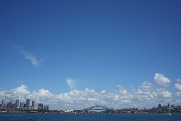 Sydney harbour bridge from sea
