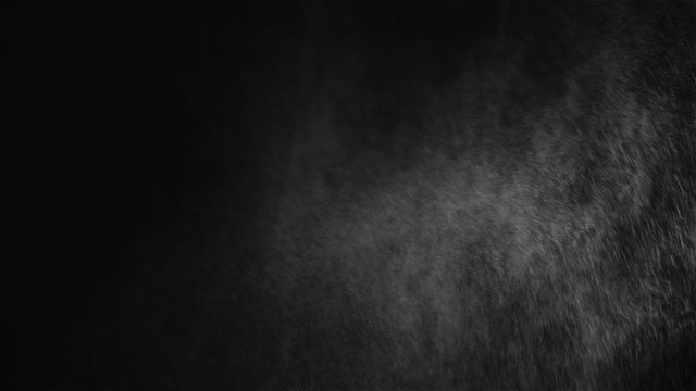 Water Mist Spray on Black Background