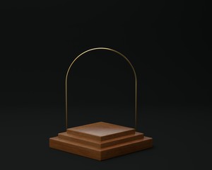 3d render of background with a pedestal and a showcase, abstract minimal concept, blank space, simple clean design, minimalist mockup