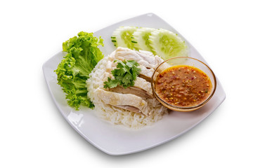 Rice streamed with chicken