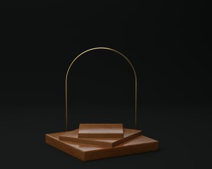 3d render of background with a pedestal and a showcase, abstract minimal concept, blank space, simple clean design, minimalist mockup