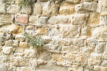 Natural stone wall texture. Medieval masonry. Ancient wall. Stone brick wall. Macro texture. Medieval architecture. Rough masonry. Background texture.