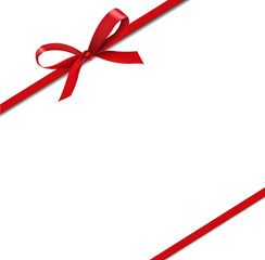 Red Silk Ribbons Isolated White Background