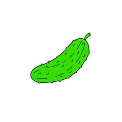 Cucumber, pickle, icon. raster illustration