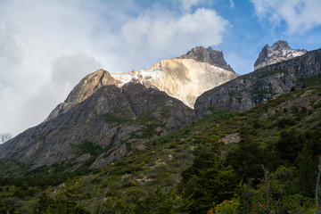 Los cuernos rock formations, close to Cuernos campsite. W trekking curcuit, Torres del Paine - Patagonia.