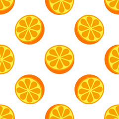 Orange fruit seamless bright white art vector pattern - 340983577