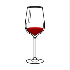 Wine glass icon on white background. Isolated vector sign.