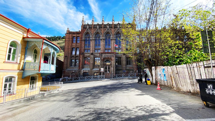 TBILISI, GEORGIA - APRIL 17, 2020: Empty Tbilisi, Street is normally gridlocked with shoppers and traffic.
