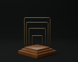 3d render of background with a pedestal and a showcase, abstract minimal concept, blank space, simple clean design, minimalist mockup