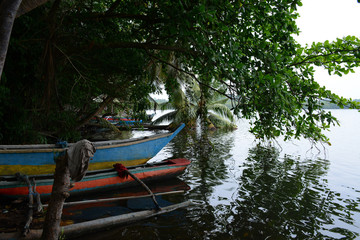 Hikkaduwa, Sri Lanka - March 11, 2019: Ratgama Lake