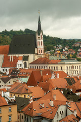 Rainy day in Cesky Krumlov, Czech Republic